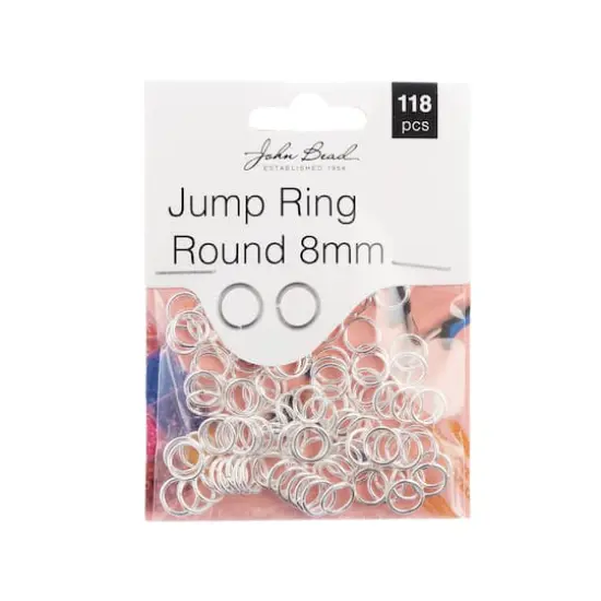 John Bead Must Have Findings 8mm Round Jump Ring, 118ct. Silver {1}