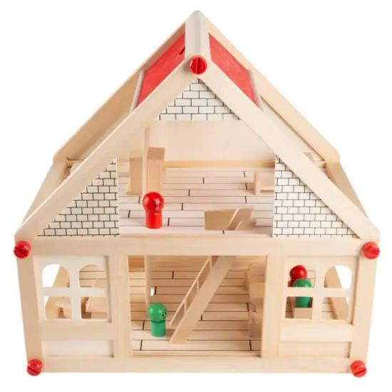2 Story Wood Dollhouse Playset {6}