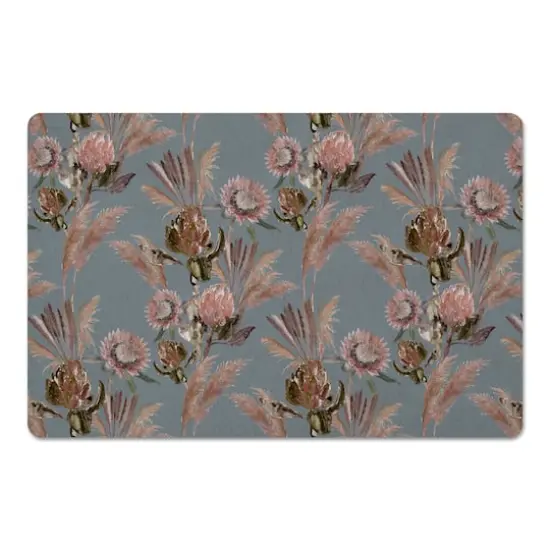 Protea Blooms Floor Mat Blue {1}