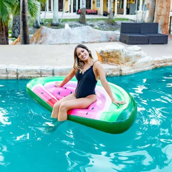 PoolCandy 6ft. Half Island Watermelon Raft {4}