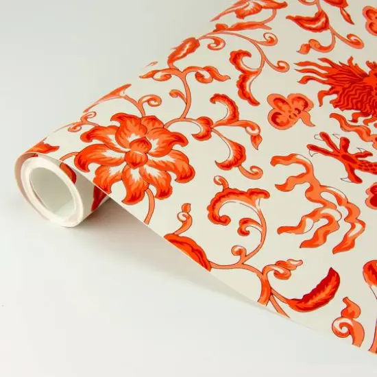 Scalamandre Persimmon Chien Dragon Peel & Stick Wallpaper {3}