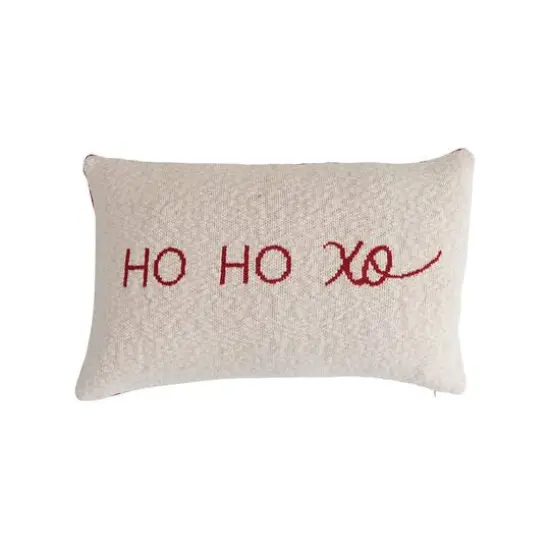 Hello Honey® 24" Ho, Ho, XO Two-Sided Cotton Knit Lumbar Pillow {4}