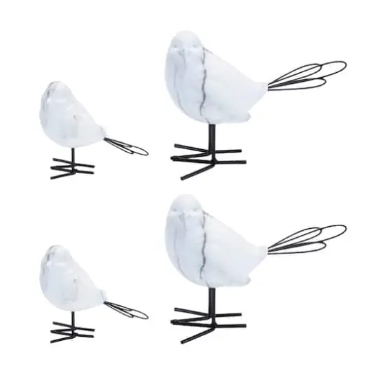 Marble Print Bird Figurines Set {1}