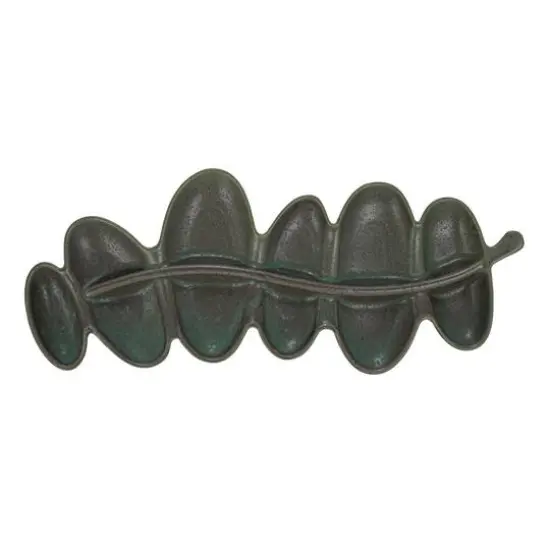 Hello Honey&reg; 20.5" Matte Brown Stoneware Abstract Leaf Shaped Plate {10}