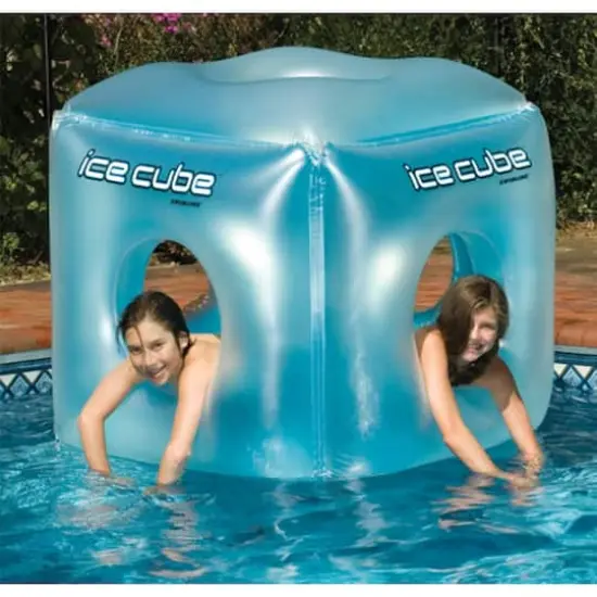 Swimline 49" Blue Inflatable Ice Cube Habitat Pool Float {3}
