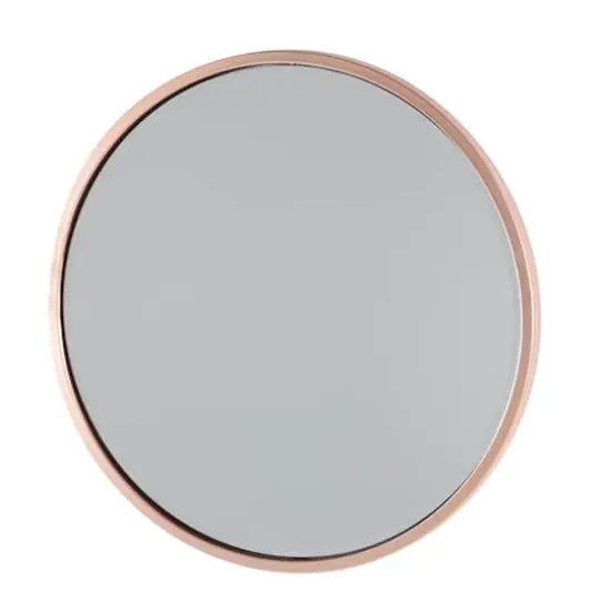 24" Silver Contemporary Metal Wall Mirror {3}