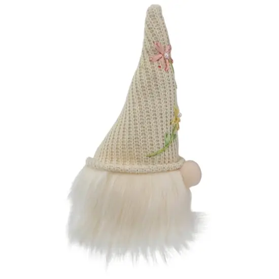 10" Lighted Cream Gnome Head with Knitted Hat Figure {5}