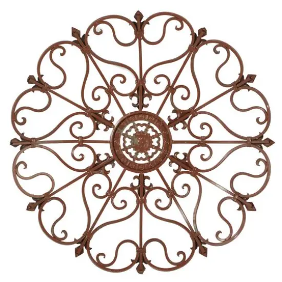 29" Brown Iron Rustic Wall Art {7}