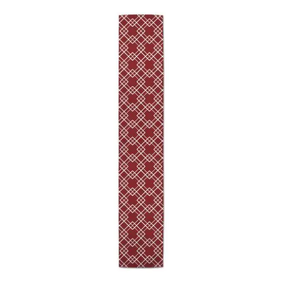 Diamond Lines Indoor/Outdoor Table Runner Red {1}