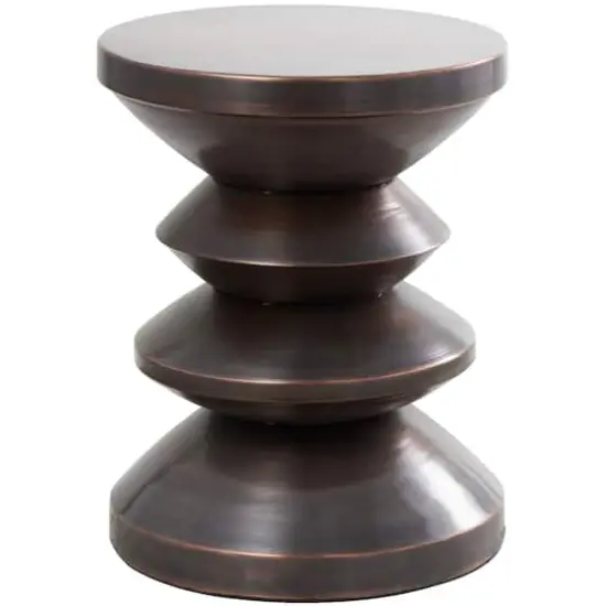 18" Copper Metal Art Deco Inspired Accent Table {5}