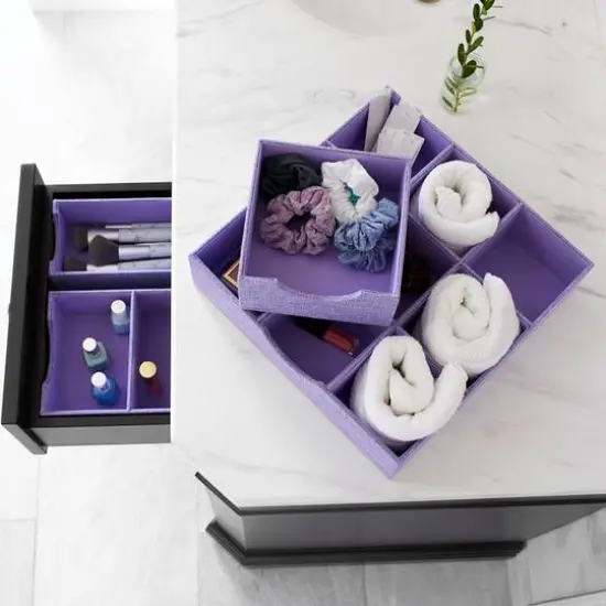 Household Essentials Square Drawer Organizers, 2ct. Purple {5}