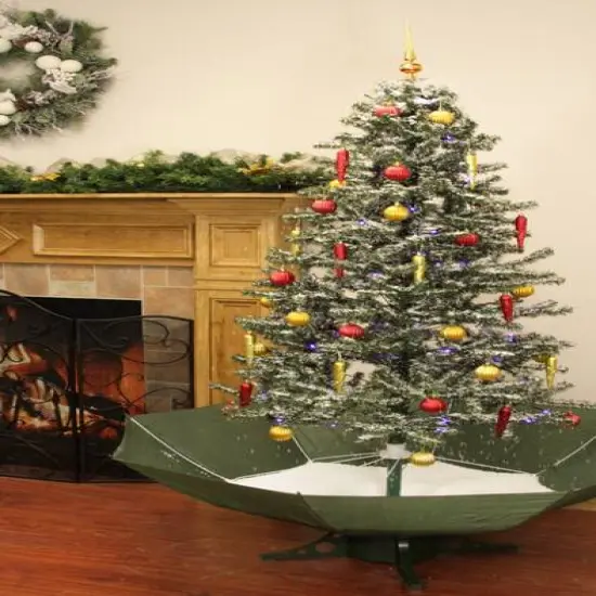 6ft Pre-Lit Musical Snowing Decorated Artificial Christmas Tree, Blue LED Lights {3}