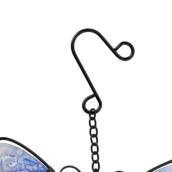 26.5" Multicolor Butterfly Swirl Metal Wind Spinner Windchime Set {7}