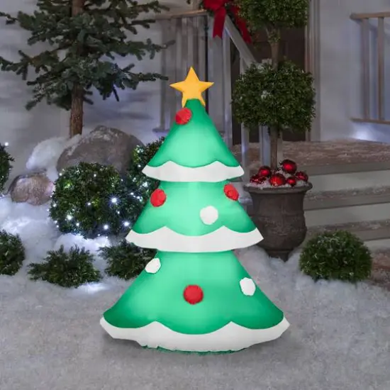 3.5ft. Airblown&reg; Inflatable Christmas Tree with Snowy Layers {3}