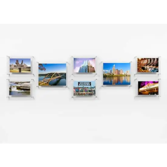 Wexel Art Gallery Wall Double Panel Acrylic Floating Frames Set of 8 Silver {1}