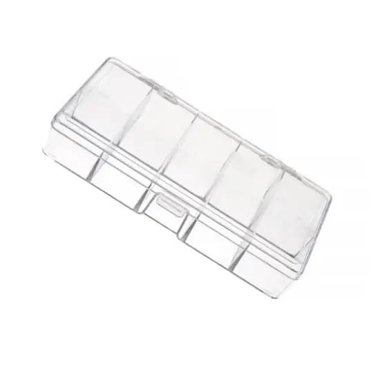 John Bead 7" Clear 10 Compartment Plastic Rectangle Box {1}