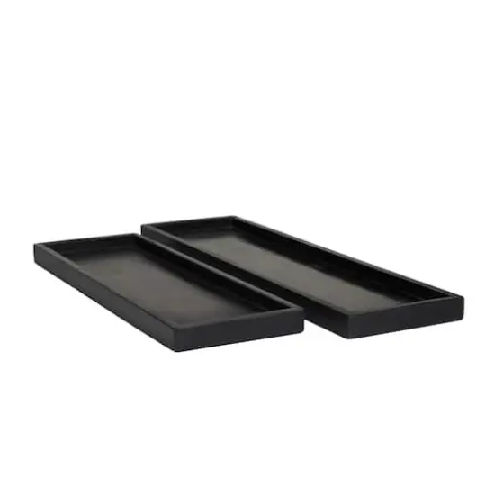CosmoLiving by Cosmopolitan Marble Tray Set Black {1}