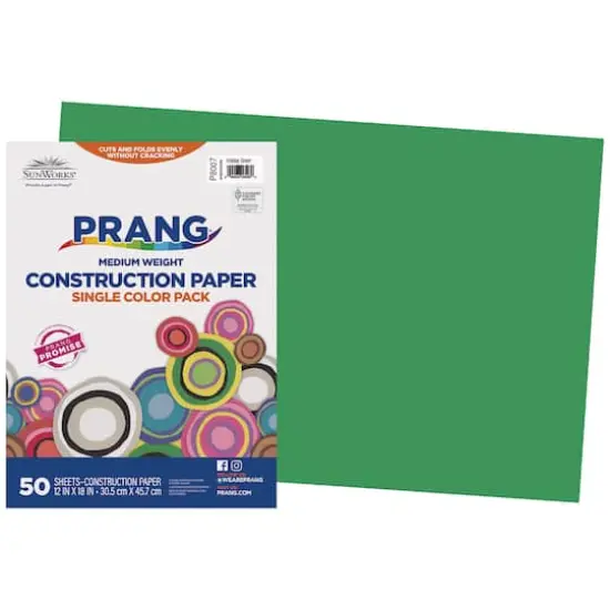 Prang&reg; 12" x 18" Construction Paper, 5 Packs of 50 Sheets Holiday Green {3}