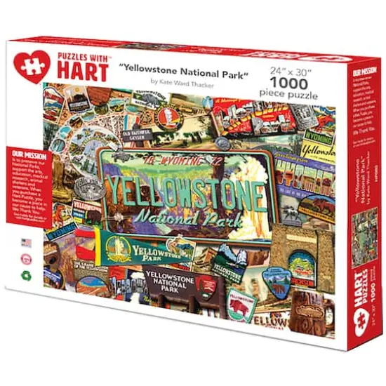 Hart Puzzles Yellowstone National Park by Kate Ward Thacker 1,000 Piece Jigsaw Puzzle {3}