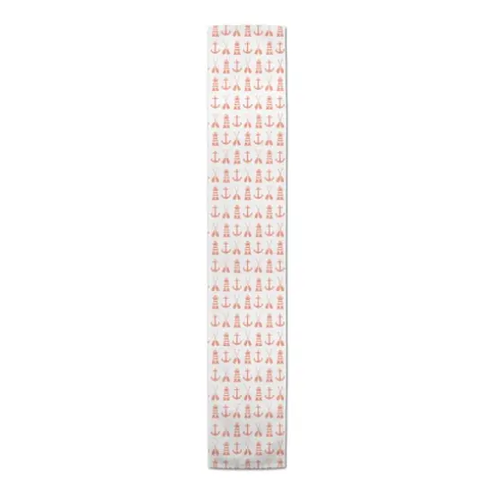 Nautical Icons Indoor/Outdoor Table Runner Pink {1}