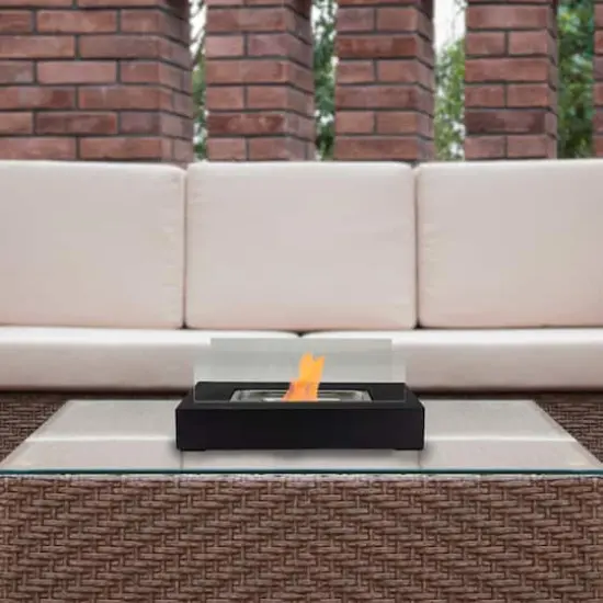 13.75" Bio Ethanol Ventless Portable Tabletop Fireplace with Flame Guard {3}