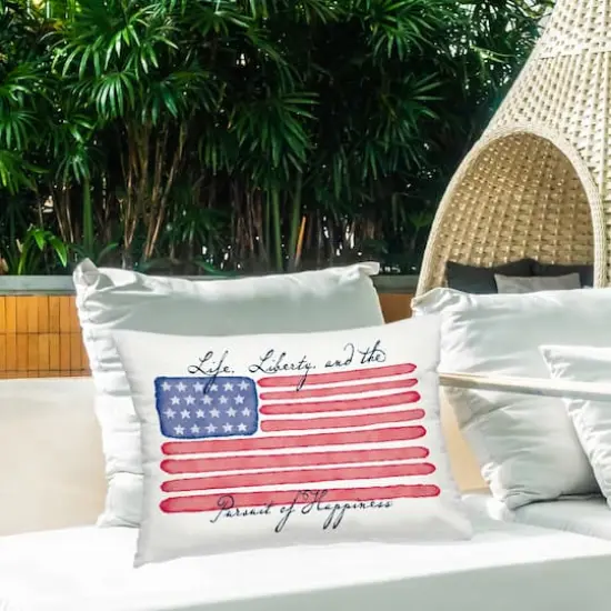 Stupell Industries All American Patriotic Phrase Outdoor Printed Pillow {3}