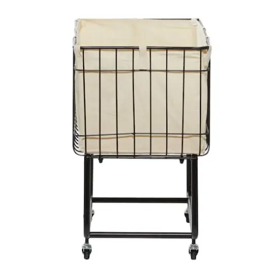 Black Contemporary Metal Storage Cart {3}