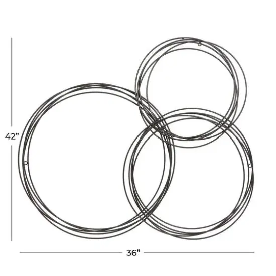 CosmoLiving by Cosmopolitan 42" Black Metal Contemporary Wall D&eacute;cor {6}