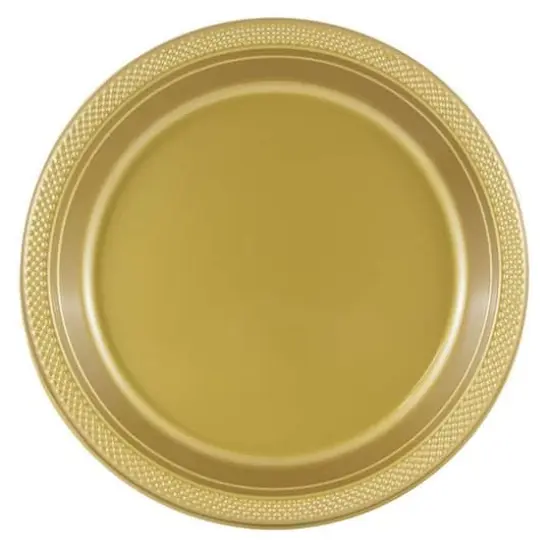 JAM Paper 10.25" Plastic Party Plates, 20ct. Gold {1}