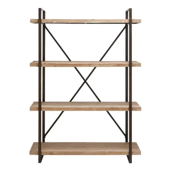 Brown Wood & Metal Industrial Shelving Unit {1}