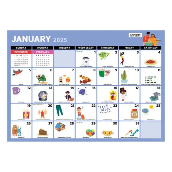 TF Publishing Medium 2025 Every Day is a Holiday Monthly Blotter Desk Pad Calendar {1}