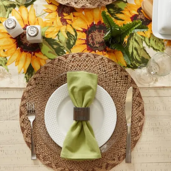 DII&reg; 15" Round Natural Lattice Woven Placemat Set, 6ct. {3}