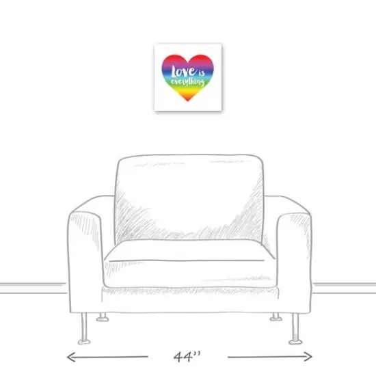Love Everything Rainbow 12" x 12" Canvas Wall Art {6}