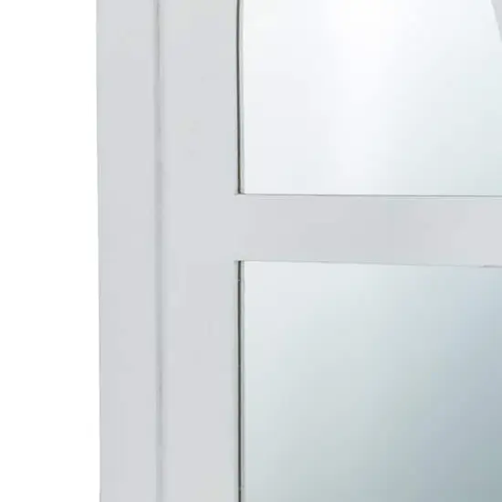Glitzhome® 40" White Wooden Cathedral Windowpane Wall Mirror {5}