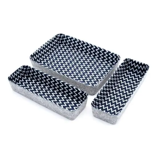 Welaxy Felt 3 Piece Zig Zag Drawer Organizer Set {6}