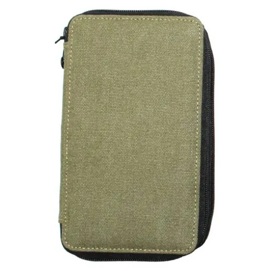 Global Art 48 Slot Canvas Pencil Case Olive {1}