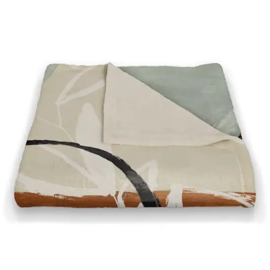 Earthy Abstract Figure I 50" x 60" Coral Fleece Blanket {3}