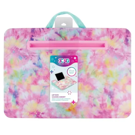 Make It Real&trade; 3C4G Teal & Pastel Tie-Dye Lap Desk {1}