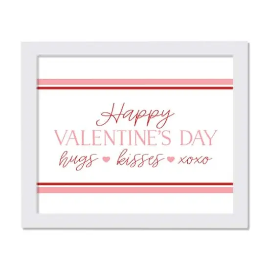 11" x 14" Happy Valentine's Day White Framed Print Wall Art {1}