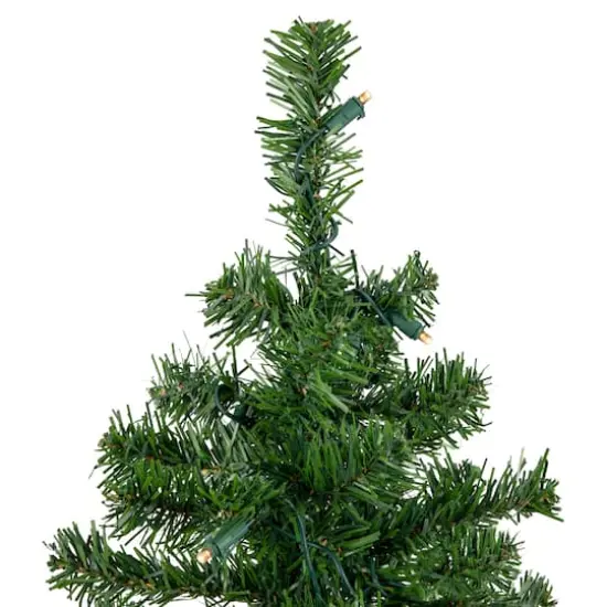 18" Pre-Lit Pine Artificial Christmas Tree in Burlap, Clear LED Lights {3}