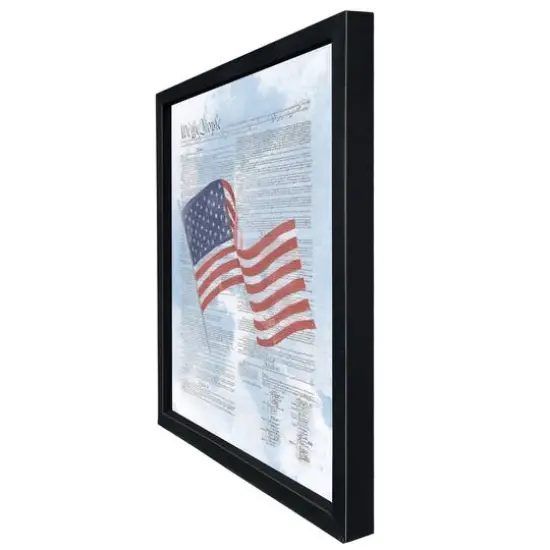 24" Flag Constitution Framed Print Black Frame {3}