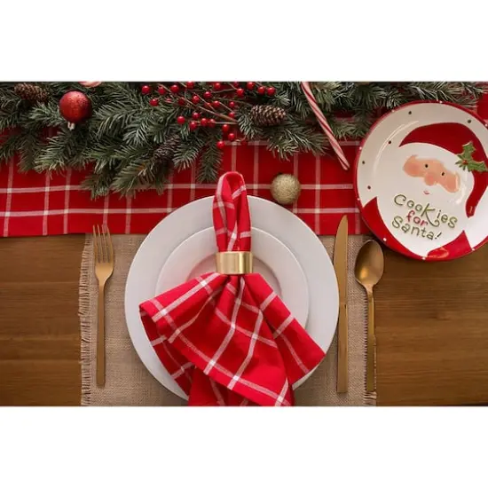 DII&reg; 108" Holly Berry Plaid Table Runner {9}
