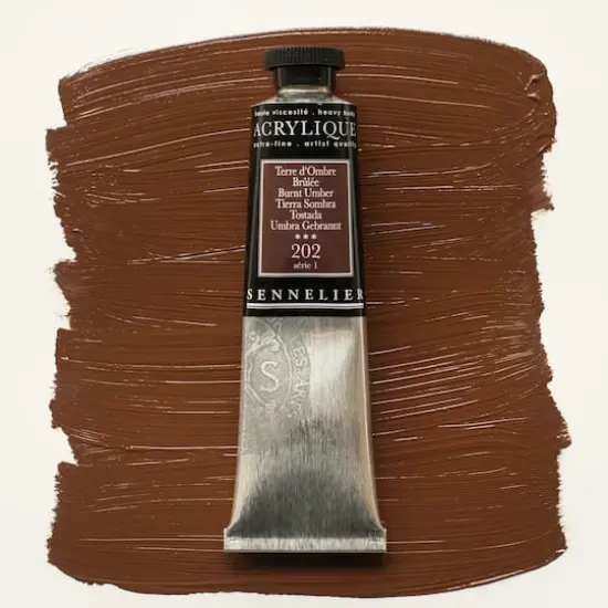 Sennelier Extra Fine Artists' Acrylic Paint, 60mL 202 Burnt Umber {4}