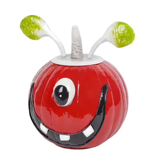 11" One-Eyed Monster Pumpkin Metal Tabletop D&eacute;cor {5}