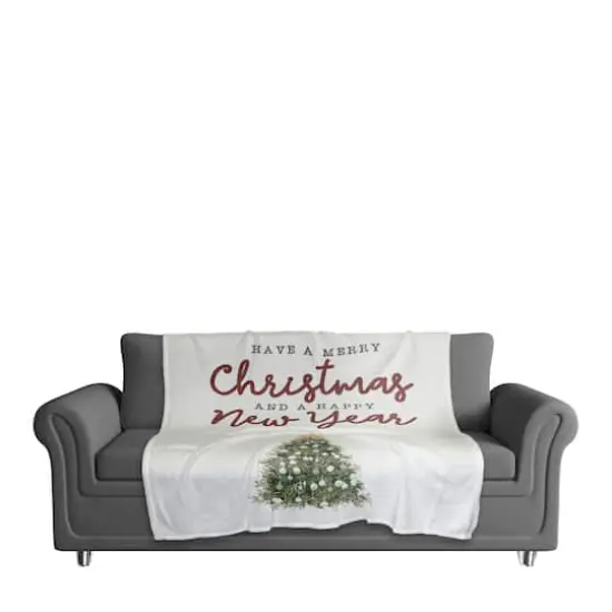Merry Christmas Happy New Year Coral Fleece Blanket {4}