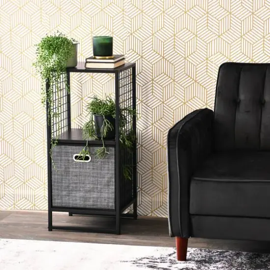 Household Essentials 28" Trellis 2 Compartment Storage Bookshelf Black {3}