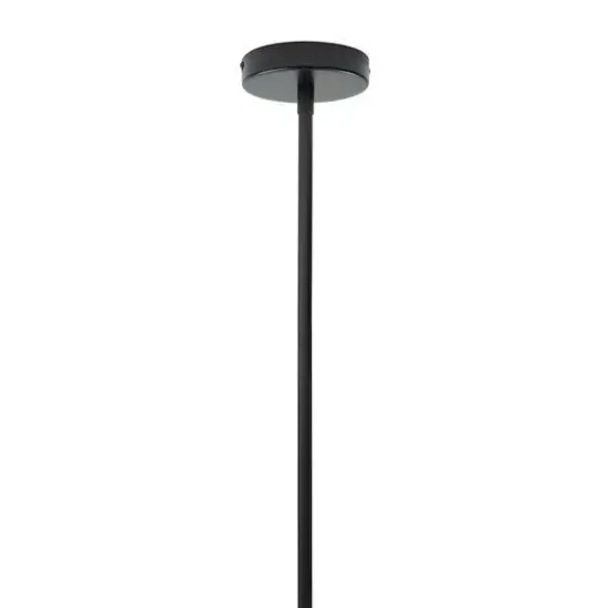 Black Metal 12 Light Chandelier with Suspension Rod 8" x 8" x 62" {7}