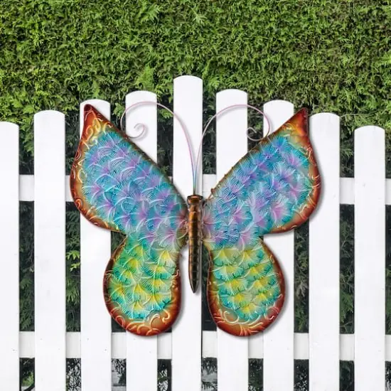 Glitzhome&reg; 20" Colorful Butterfly Metal Wall D&eacute;cor {5}
