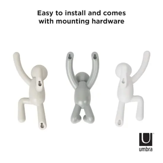 Buddy Wall Hooks, 3ct. Gray {5}