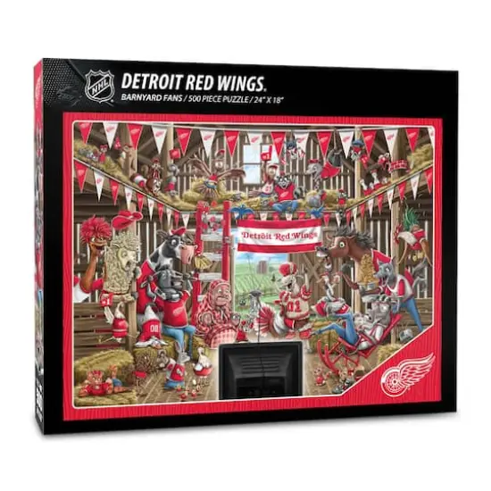NHL Barnyard Fans 500 Piece Puzzle Detroit Red Wings {1}